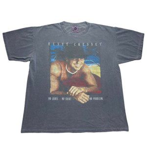 Vintage Y2K Kenny Chesney Tour T Shirt 2002 Band Tee Size Large Faded Wash